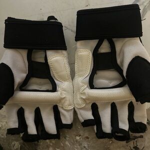 Black and White Fingerless Gloves